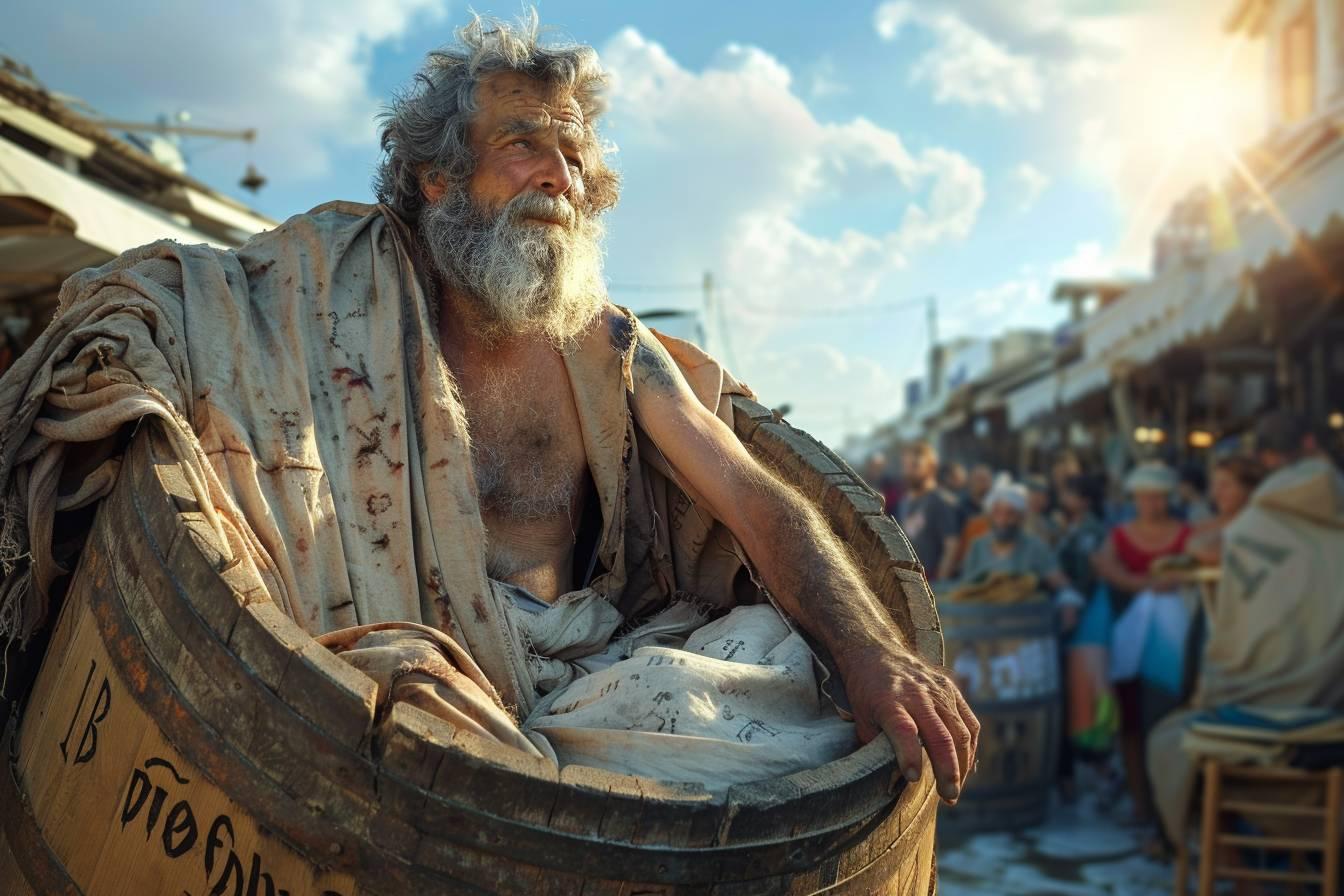 Diogenes : The ancient Greek philosopher who lived in a barrel and challenged societal norms